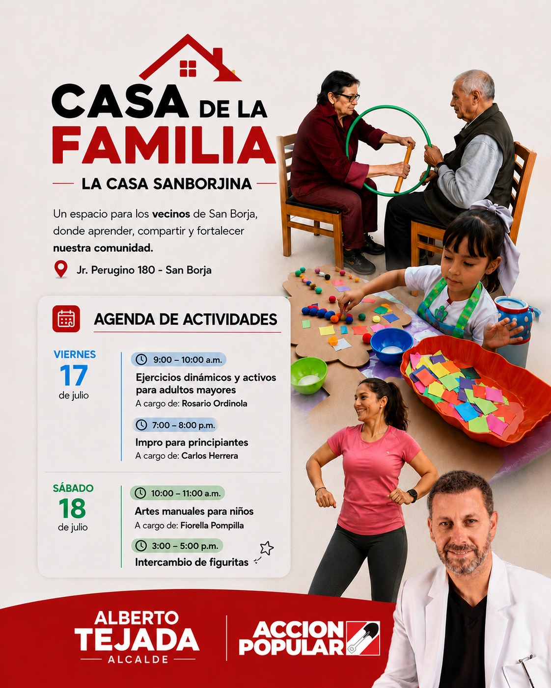 Casa de la Familia Sanborjina - Agenda de actividades viernes 17 y sábado 18 de julio